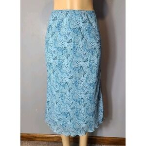 Vintage Y2K Fairy Grunge Skirt Women Size 6P Cottage Paisley Blue Festival Gypsy